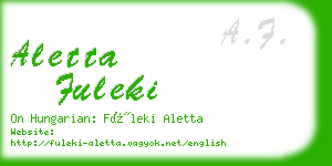 aletta fuleki business card